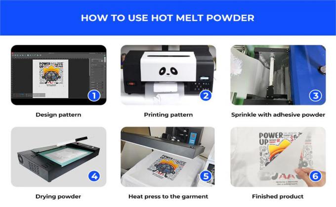 Kleefmiddel DTF-poeder 1 kg Wit warm smeltpoeder voor DTF-schudmachine DTF-oven 1