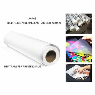 DTF-transferfilmrol 60cm*100m dubbelzijdig Matte Clear PreTreat PET Warm Transfer Paper Koud en heet peelen
