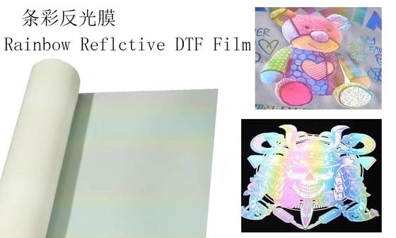 DTF Transfer Film Roll kleurrijke reflecterende dtf film voor Desktop DTF Print Materials