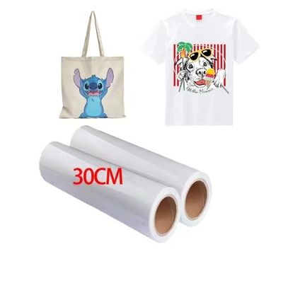 Maximaliseer uw drukpotentieel met DTF-drukmaterialen 30cm*100m 75U Release Pet Film Roll Dubbelzijdige koude peeling