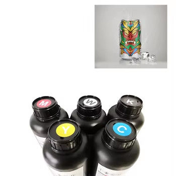 UV-inkt CMYK+V voor Epson dx7/dx5/dx4 printerkop 1L gebruik voor telefoonhoes leer