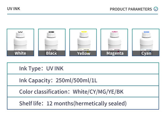 CMYKW V UV-Lichthoudingstechniek LED-inkt Compatibel met DX5 DX7 XP600 TX800 printkoppen