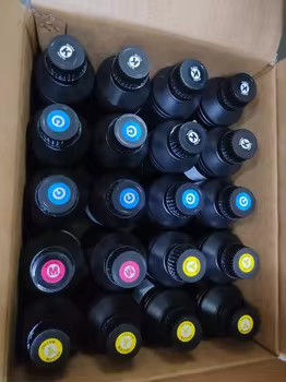 UV-inkt CMYK+V voor Epson dx7/dx5/dx4 printerkop 1L gebruik voor telefoonhoes leer