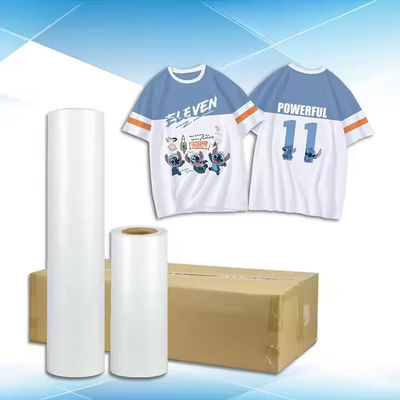 Witte inkt afdrukbare DTF-transferfilmrol, warm schillen, hoge rekbaarheid